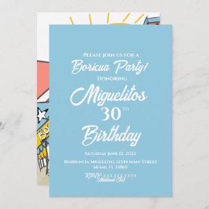 Convites Porto Rico Boricua Hispânico - Festa Latina