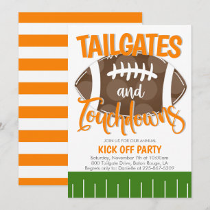 Convites Portões traseiros e touchdowns Futebol QUALQUER CO