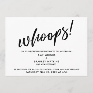 Convites Pós-casamento Humoroso "Whoops"!Anúncio
