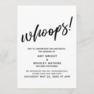 Convites Pós-casamento Humoroso "Whoops"!Anúncio