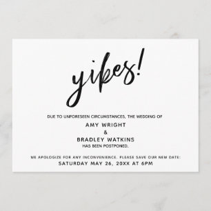 Convites Pós-casamento Humoroso "Yikes!"Anúncio