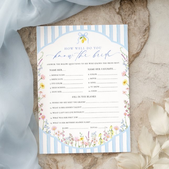 Convites Posey How Well Do You Know The Bride Game (Criador carregado)