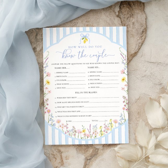 Convites Posey How Well Do You Know The Couple Game (Criador carregado)