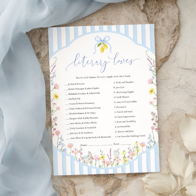 Convites Posey Literary Loves Game (Criador carregado)