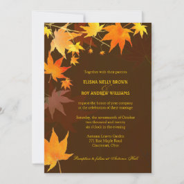 Convites Posh Autumn Maple Deixa Brown Wedding