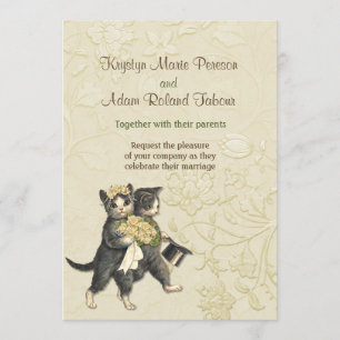 Convites Posh Cats Ivory Weditation