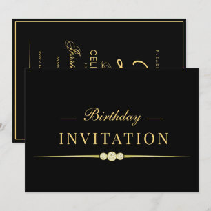 Convites Posh Glamour Gold 25º Aniversário