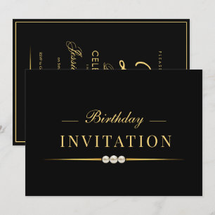 Convites Posh Glamour Gold 25º Aniversário