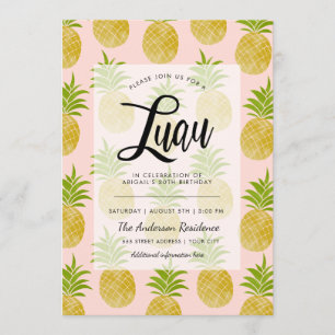 Convites Posh Pineapple Luau Conite