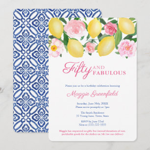 Convites Positano Lemon 50 E Fabulosa 50ª Festa de anivers