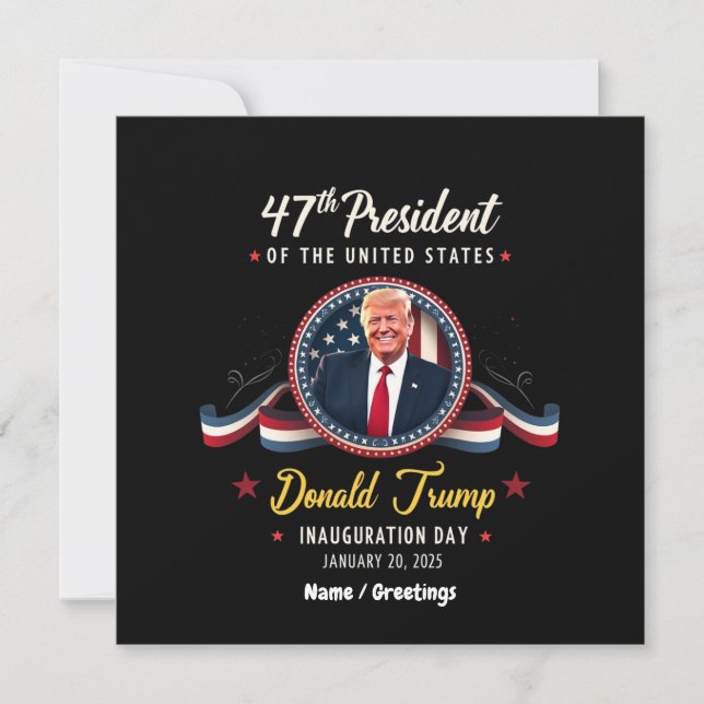 Convites posse de Trump Jan 20, celebrações de 2025 (Frente)