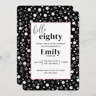 Convites Posse Preta e Branca para Festa de aniversário 80