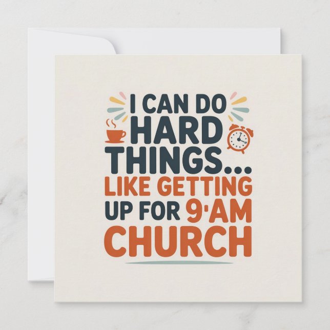 Convites Posso Fazer Coisas Difíceis, Como Estar na Igreja  (Frente)