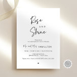 Convites Postar Brunch, Rise e Shine<br><div class="desc">Linda fonte Mínima e Linda,  Escrita Negra,  Poste cartão de convite para casamento (Rise and Shine). Isto é perfeito para o ensaio,  janto e festa das vossas vésperas de casamento. Adicione seus detalhes em fontes / letras correspondentes. #TeeshaDerrick</div>