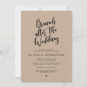 Convites Postar casamento, Brunch após o casamento, Brown 
