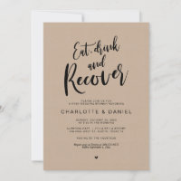 Postar casamento, comer, beber e recuperar Brunch,