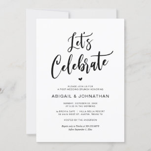 Convites Postar casamento, Comer, Vamos comemorar, Brunch