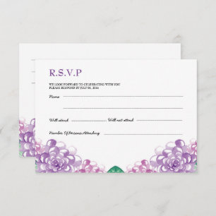 Convites PostCard de RSVP de Casamento
