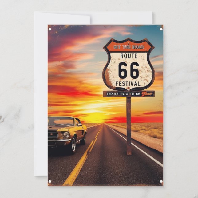 Convites POSTCARD Texas Route 66 (Frente)
