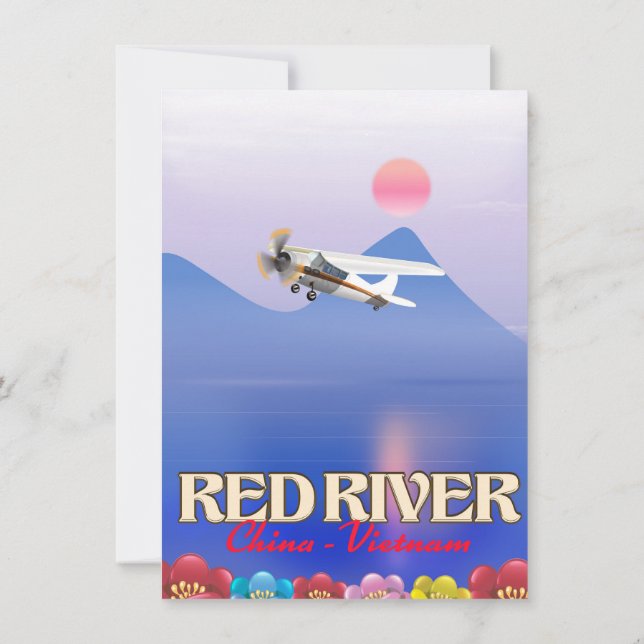 Convites Poster de Férias do Rio Vermelho Camboja (Verso)