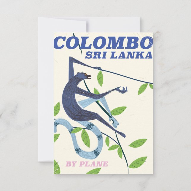 Convites Poster de viagens colombo do Sri Lanka (Verso)