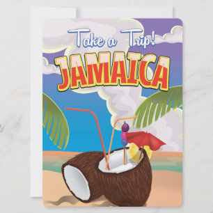 Convites Poster de viagens de desenho animado da Jamaica