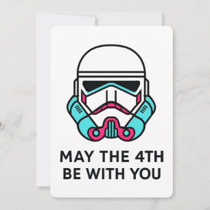 Convites Poster do Stormtrooper Neon Que o 4º Dia Esteja Co