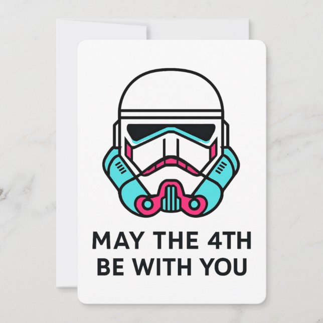 Convites Poster do Stormtrooper Neon Que o 4º Dia Esteja Co (Frente)
