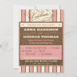 Convites Poster russo: Casamento Personalizado de Morango