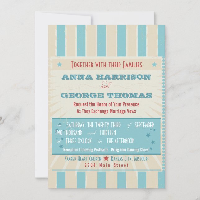 Convites Poster Rustic: Casamento Personalizado Vermelho, B (Frente)