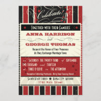 Poster Rustic: Casamento Personalizado Vermelho e 