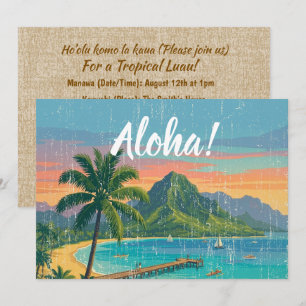 Convites Pôsteres de Viagem Havaianos Antigos - Kauai