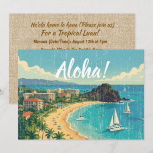 Convites Pôsteres de Viagem Havaianos Antigos - Maui