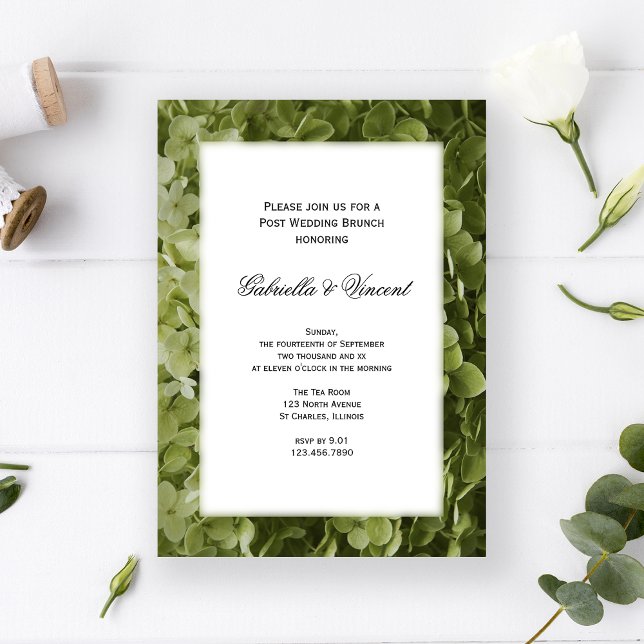 Convites Posto Flor de Hydrangea Verde Casamento Brunch (Criador carregado)