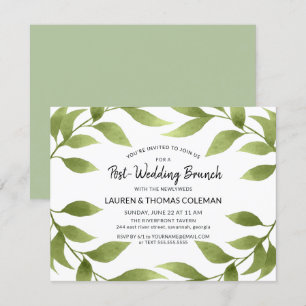 Convites Posto Wedch Brunch Watercolor Wreath