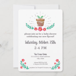 Convites Pote de Jardim do Chá de fraldas de Plantas de Ren