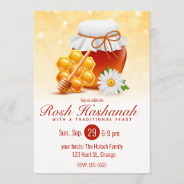Convites Pote de Mel, Favo de Mel, Margarida Rosh Hashanah