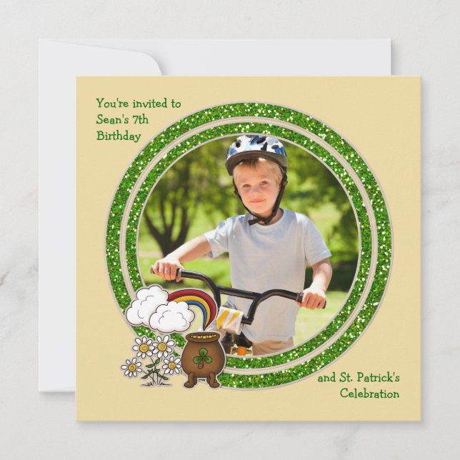 Convites Pote de ouro - aniversário Inv do dia de St (Frente)