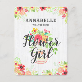 Convites Pote de Pedra Rústico Você Será Minha Menina de Fl