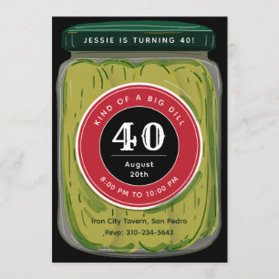 Convites Pote de Picles Grande Dill Piada de Aniversário de