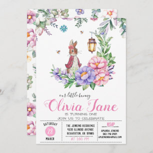 Convites Pouco aniversário do primavera do coelho