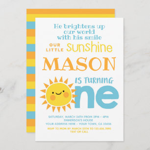 Convites Pouco primeiro aniversario da luz do sol