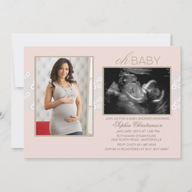 Convites Pouco rosa dos sussurros (Frente)