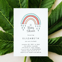 Convites Pouco Sobre O Chá de fraldas Neutro Do Arco-Íris