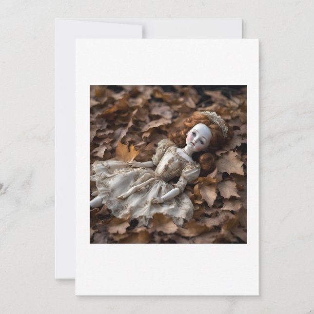 Convites poupée ancienne dans la foret halloween  (Frente)