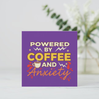 Convites Powered by Coffee and Anxiety | Funny Retro Typogr