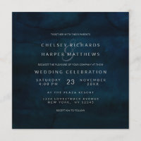 Praça de Casamento Mínimo Azul-Escuro-marinho Lust