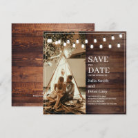 Praça de Fotografias Personalizada Rustic Wooden G