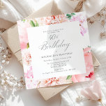 Convites Praça Floral Rosa aniversário de 40 anos do PARTID<br><div class="desc">Um belo e feminino convite de festas surpresa para celebrar um aniversário em estilo elegante. Um quadro de elegante cor d'água,  flores cor-de-rosa,  e verde rodeia os detalhes da sua festa. Este convite está disponível como convite impresso ou download digital.</div>
