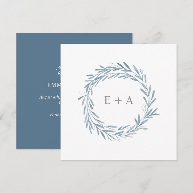 Convites Praça Monograma da Excursão da Água Guardar a Data (Frente/Verso)